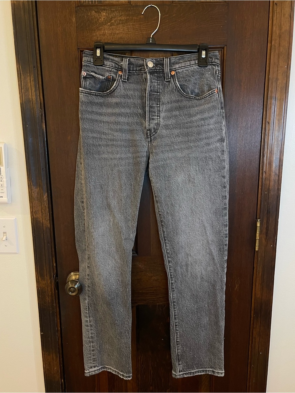Levi’s 501 Jeans W26 L28 Gray Black Wash Straight Leg Vintage Y2K